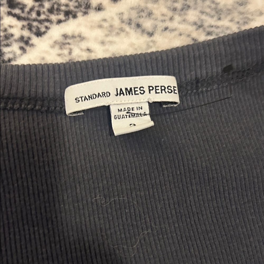 James Perse Slate Ribbed Top - Picture 2 of 3